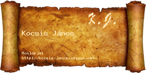 Kocsis János névjegykártya