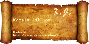 Kocsis János névjegykártya
